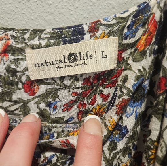 Natural Life 'Nina' Midi Floral Dress Sz Lg - Picture 3 of 6